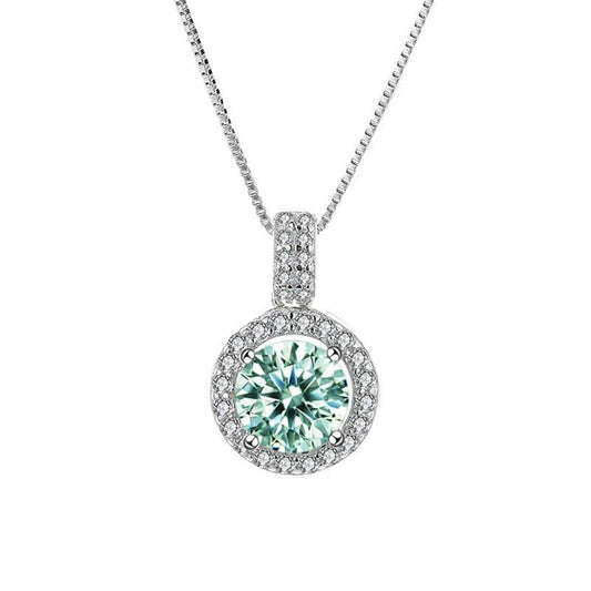 1ct Green Moissanite Diamond Necklace-Black Diamonds New York