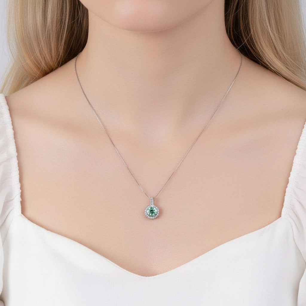 1.0 Ct Green Diamond Necklace-Black Diamonds New York