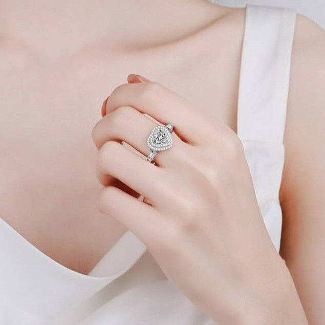 1ct Heart Cut Diamond Engagement Ring-Black Diamonds New York