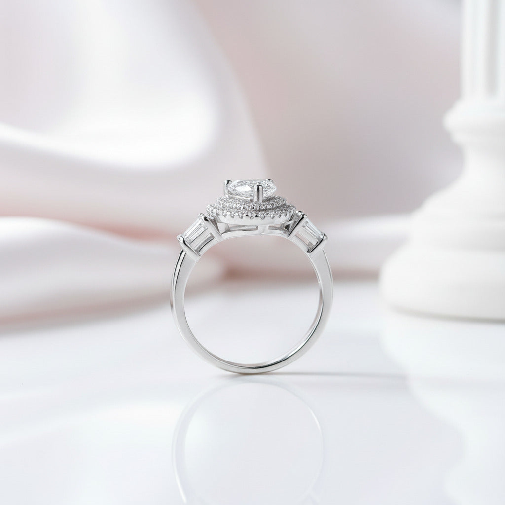 1ct Heart Cut Diamond Option Engagement Ring-Black Diamonds New York
