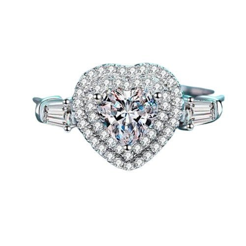 1ct Heart Cut Moissanite Engagement Ring-Black Diamonds New York