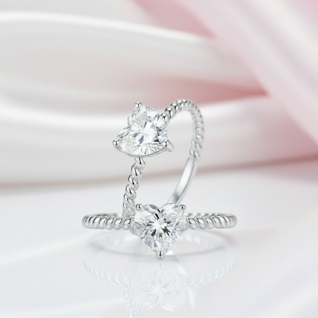 1ct Heart Cut Diamond Option Ring-Black Diamonds New York