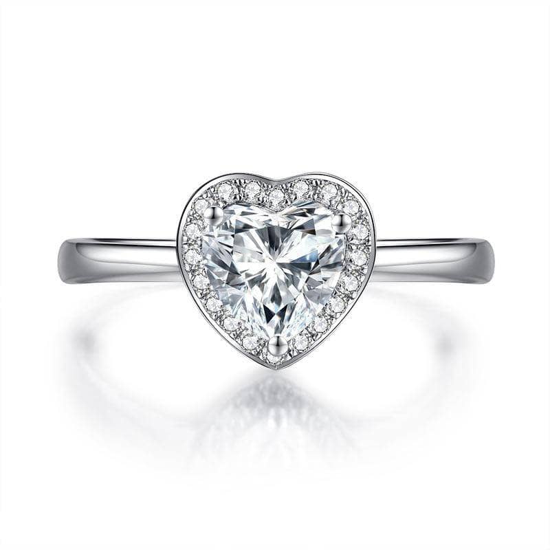 1ct Heart Halo Diamond Ring - Black Diamonds New York-Black Diamonds New York