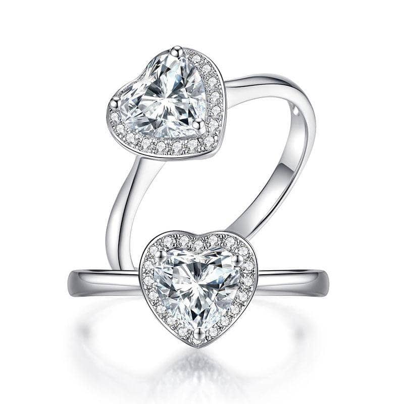 1ct Heart Halo Moissanite Ring - Black Diamonds New York