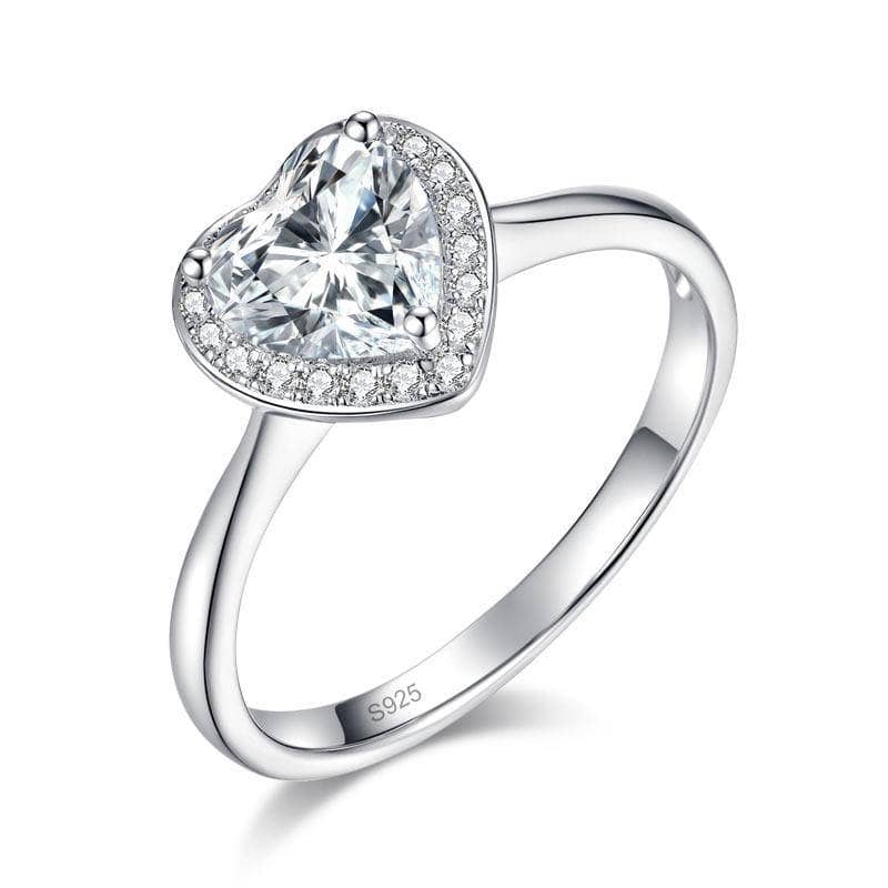 1ct Heart Halo Moissanite Ring - Black Diamonds New York