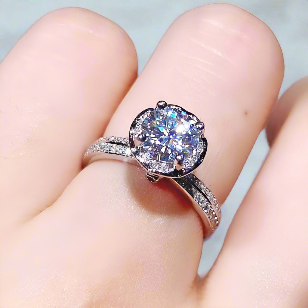 1ct High Blossom Design Diamond Ring-Black Diamonds New York