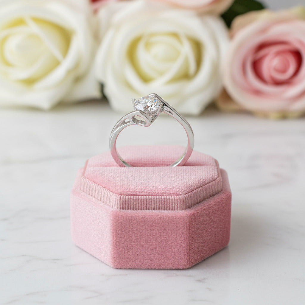 6.5mm 1Ct Diamond Engagement Ring-Black Diamonds New York