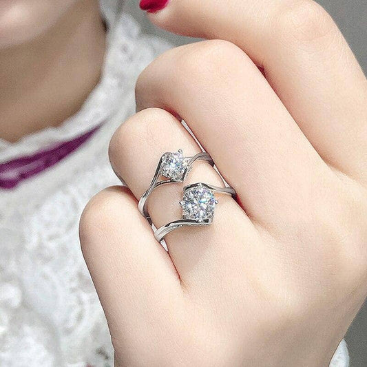 1ct Moissanite 6.5mm Engagement Ring-Black Diamonds New York