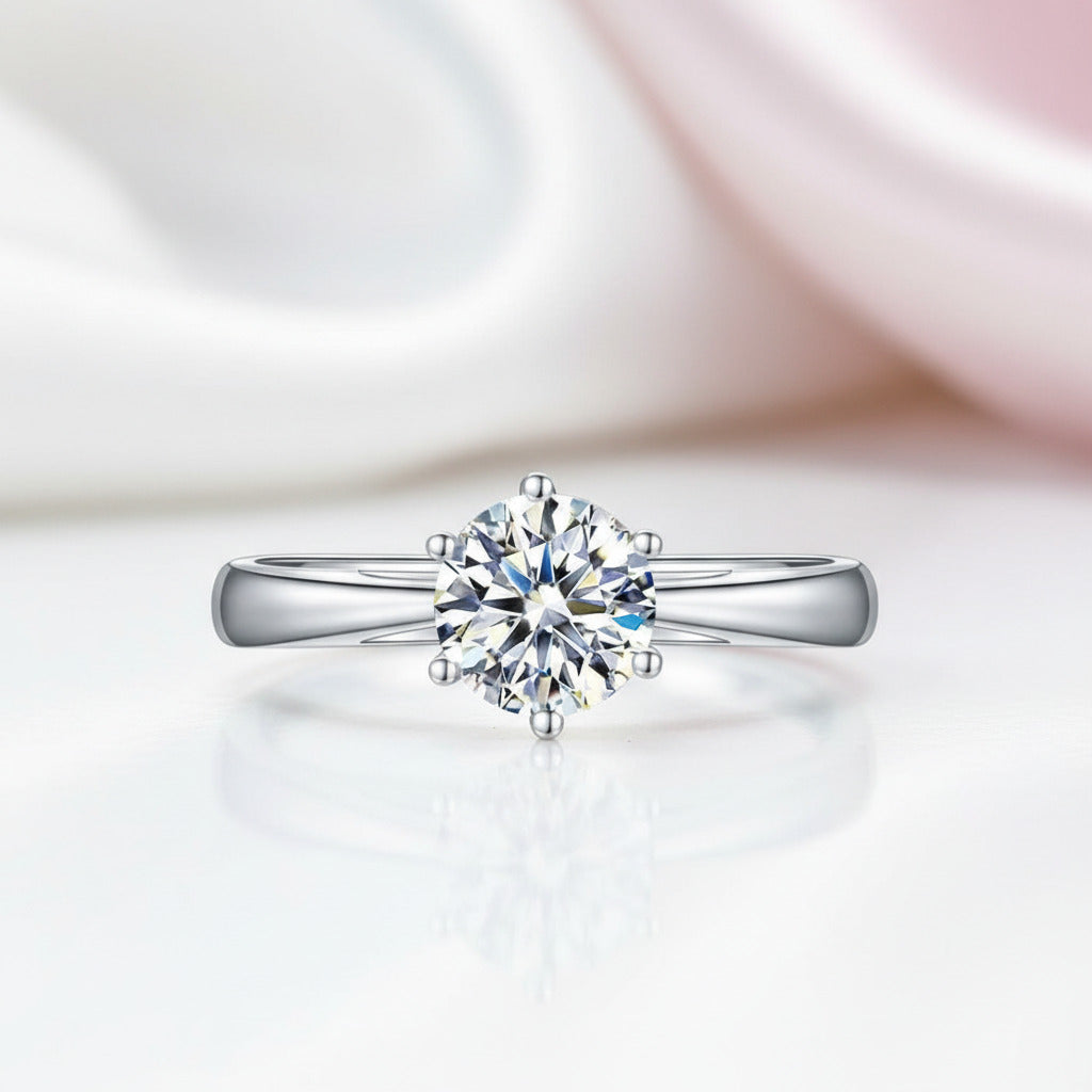 1ct Diamond Option Classic 6 Claws Engagement Ring-Black Diamonds New York