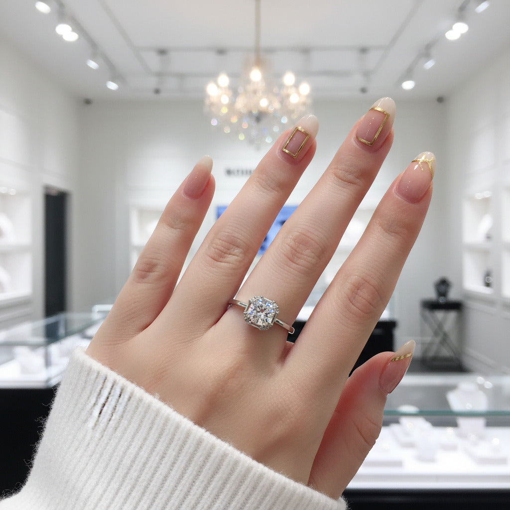 1.0 Ct Diamond Option Cushion Engagement Ring-Black Diamonds New York
