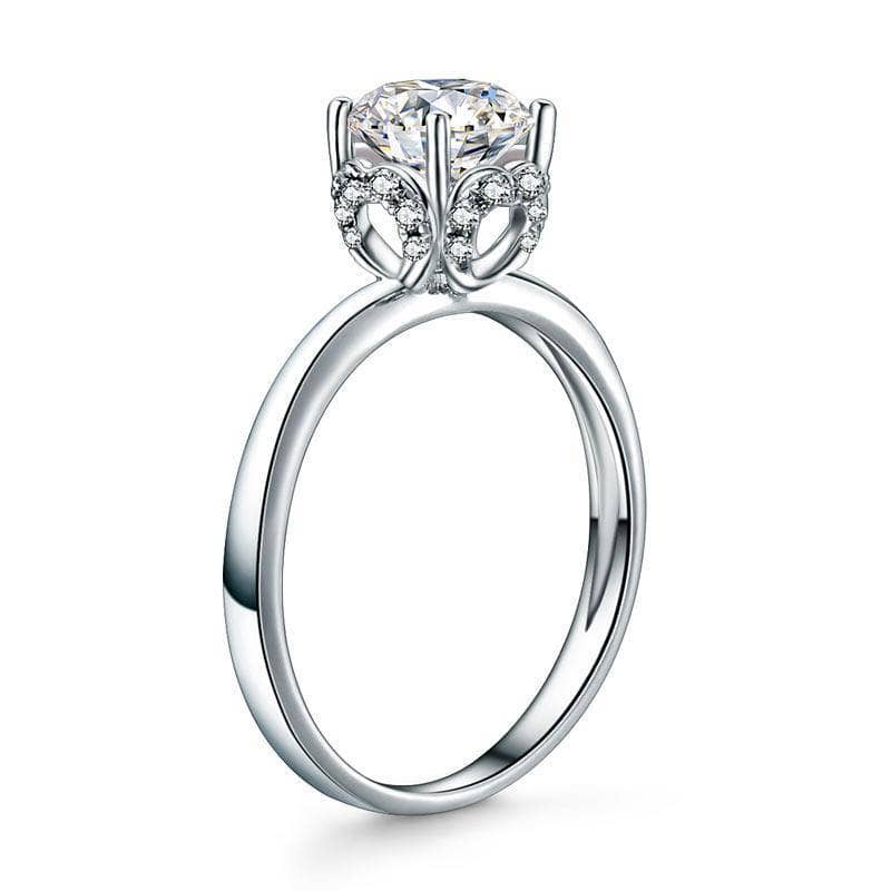 1ct Diamond 14K White Gold Engagement Ring-Black Diamonds New York