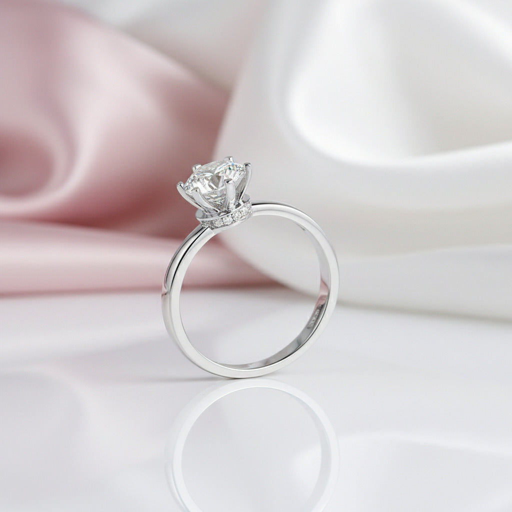 1ct Diamond Option 6 Claws Ring-Black Diamonds New York