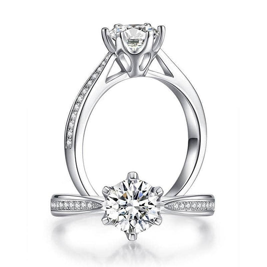 1ct Moissanite Diamond Engagement Ring - Black Diamonds New York-Black Diamonds New York