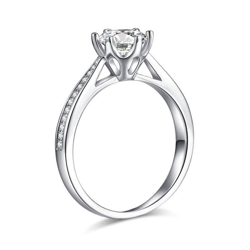 1ct Moissanite Diamond Engagement Ring - Black Diamonds New York-Black Diamonds New York