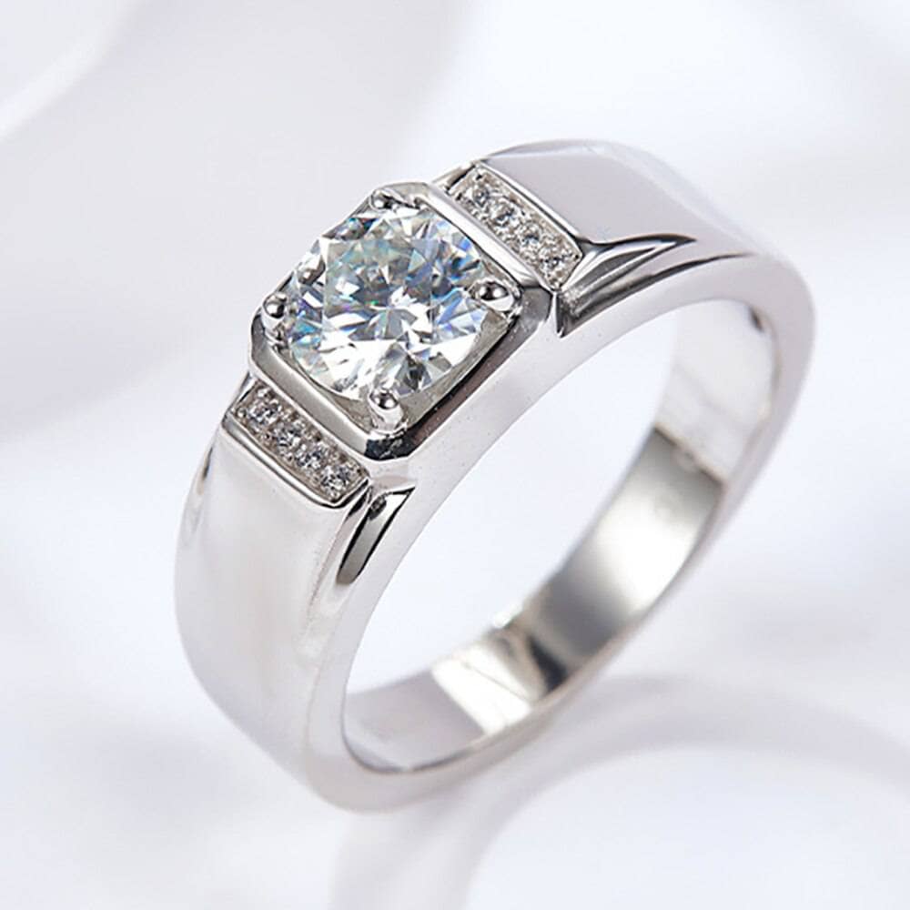 1ct Moissanite Diamond Men's Wedding Ring-Black Diamonds New York