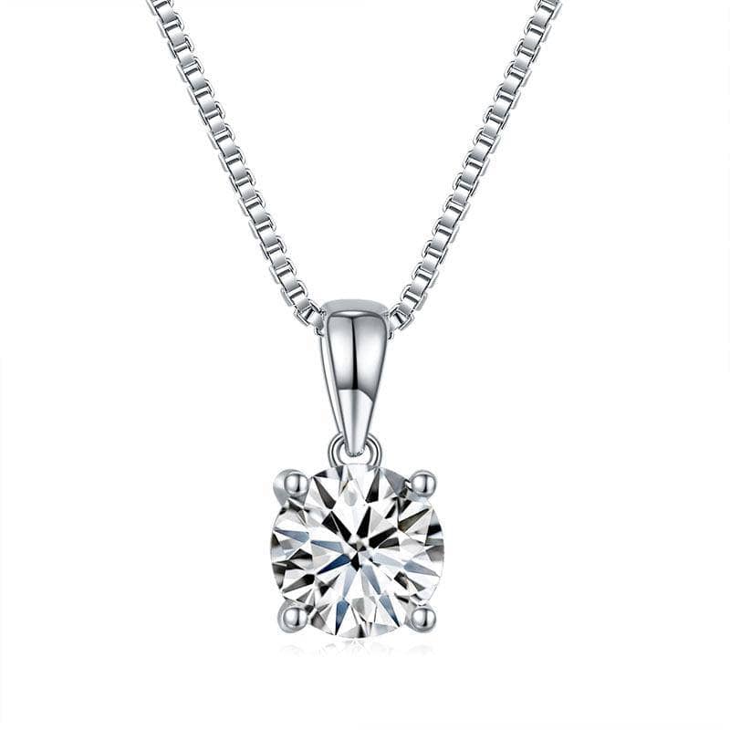 1ct Moissanite Diamond Pendant Necklace - Black Diamonds New York