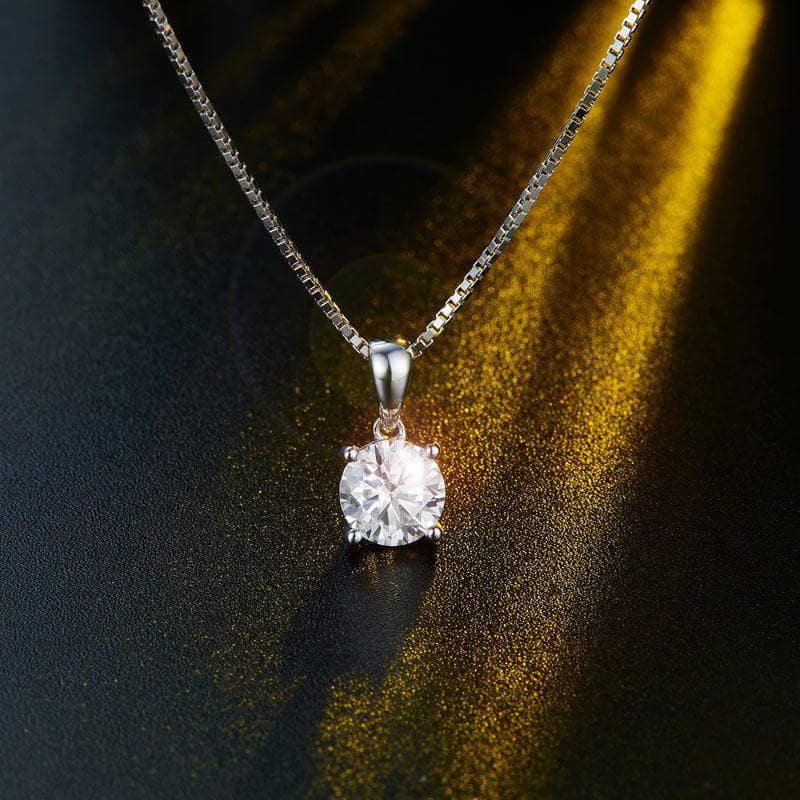 1ct Moissanite Diamond Pendant Necklace - Black Diamonds New York
