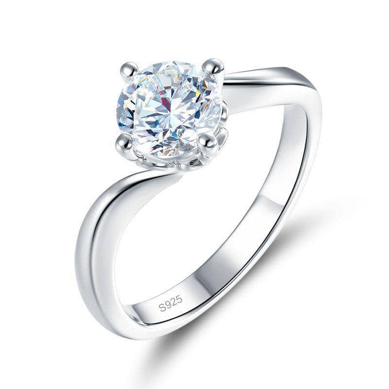 1ct Moissanite Diamond Swirl Solitaire Ring - Black Diamonds New York
