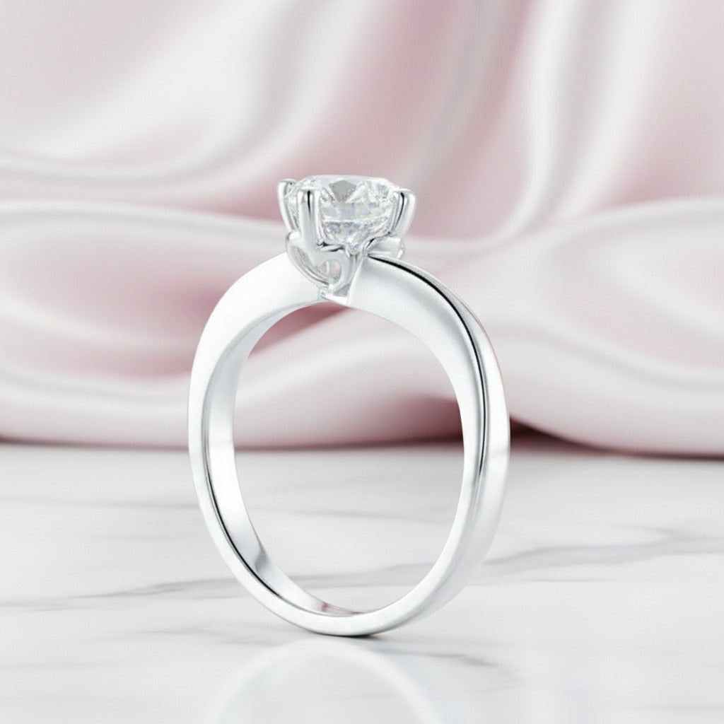 1ct Diamond Option Swirl Solitaire Ring-Black Diamonds New York