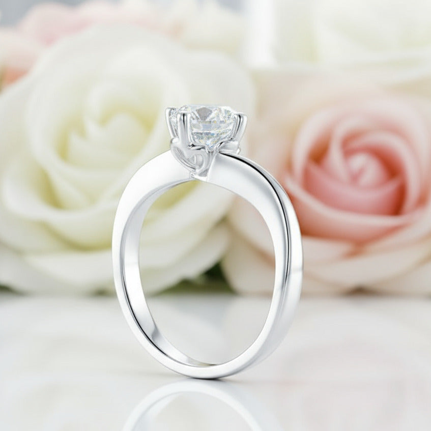 1ct Diamond Swirl Solitaire Ring-Black Diamonds New York