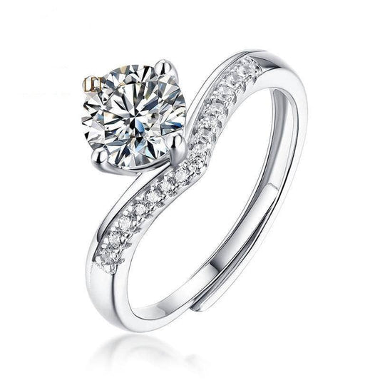 1CT Moissanite Engagement Bridal Classic Ring - Black Diamonds New York