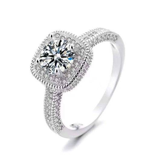 1ct Moissanite Solitaire Wedding Ring-Black Diamonds New York