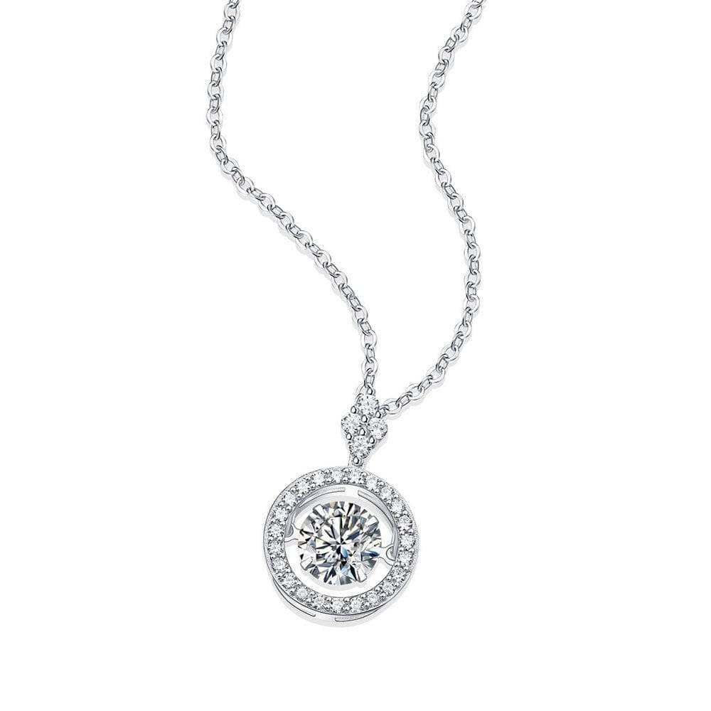 1ct Moissanite Sparkling Beating Pendant Necklace-Black Diamonds New York
