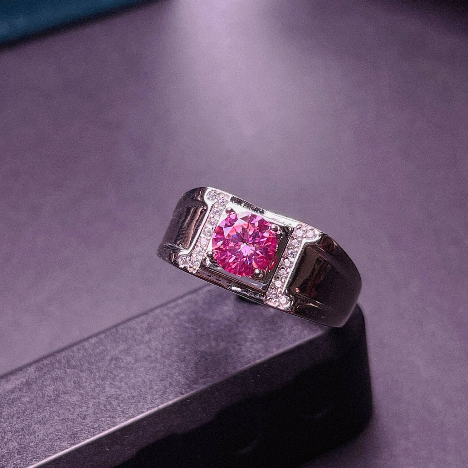 Pink Skull Ring- Pink Engagement Ring