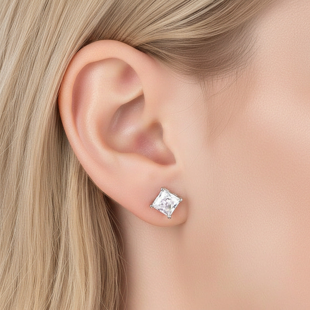 1ct Princess Cut Diamond Stud Earrings-Black Diamonds New York