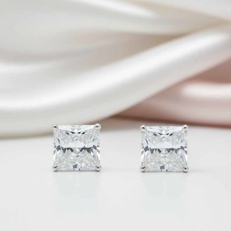 1ct Princess Cut Diamond Stud Earrings-Black Diamonds New York