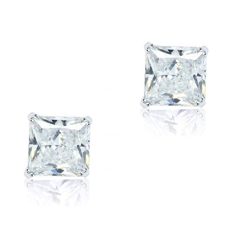 1ct Princess Cut Created Diamond Stud Earrings - Black Diamonds New York
