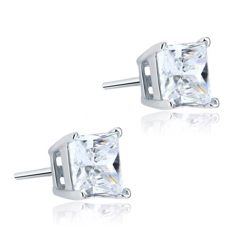 1ct Princess Cut Created Diamond Stud Earrings-Black Diamonds New York