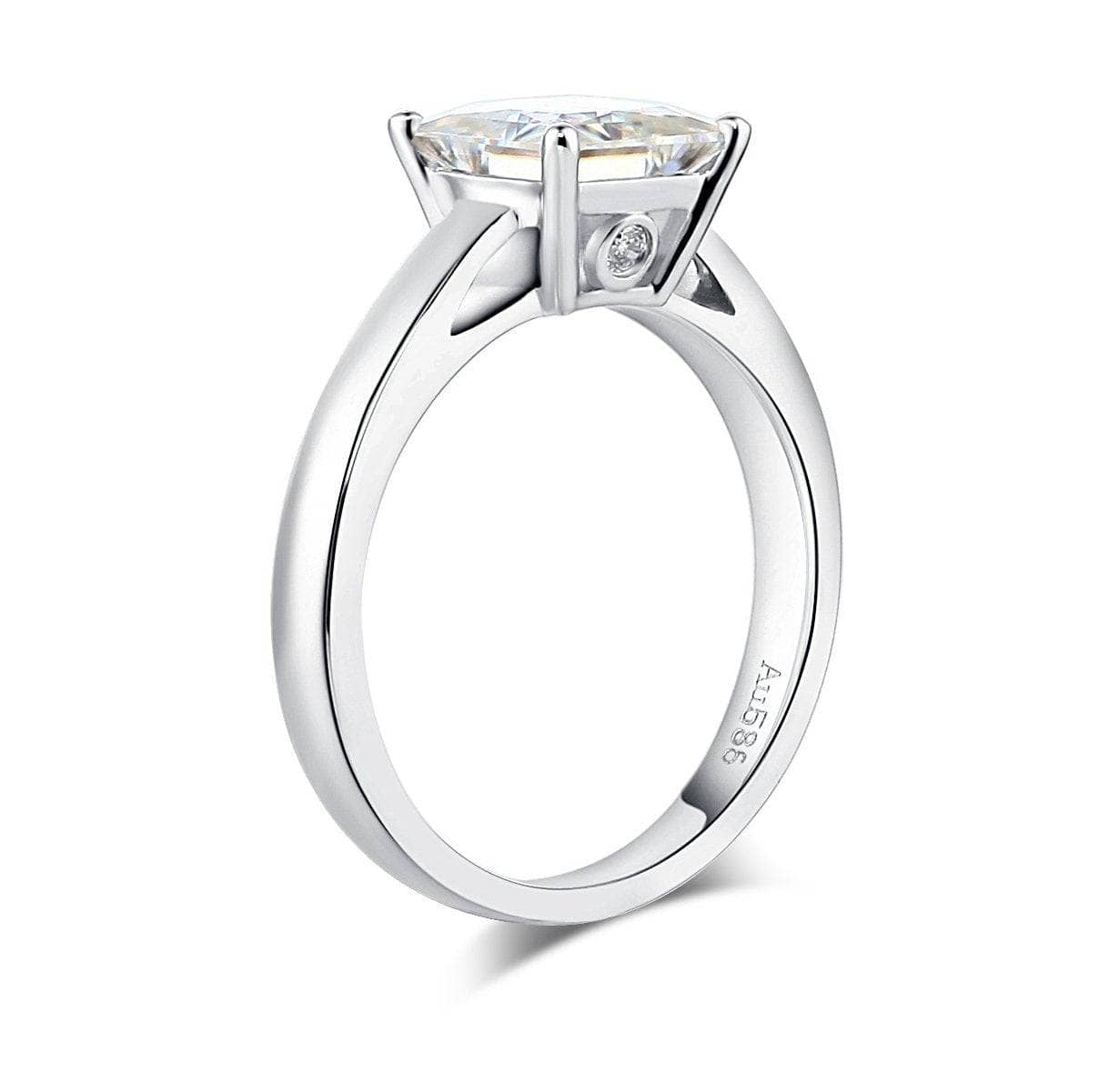 1ct Princess Cut Moissanite Diamond 14K White Gold-Black Diamonds New York