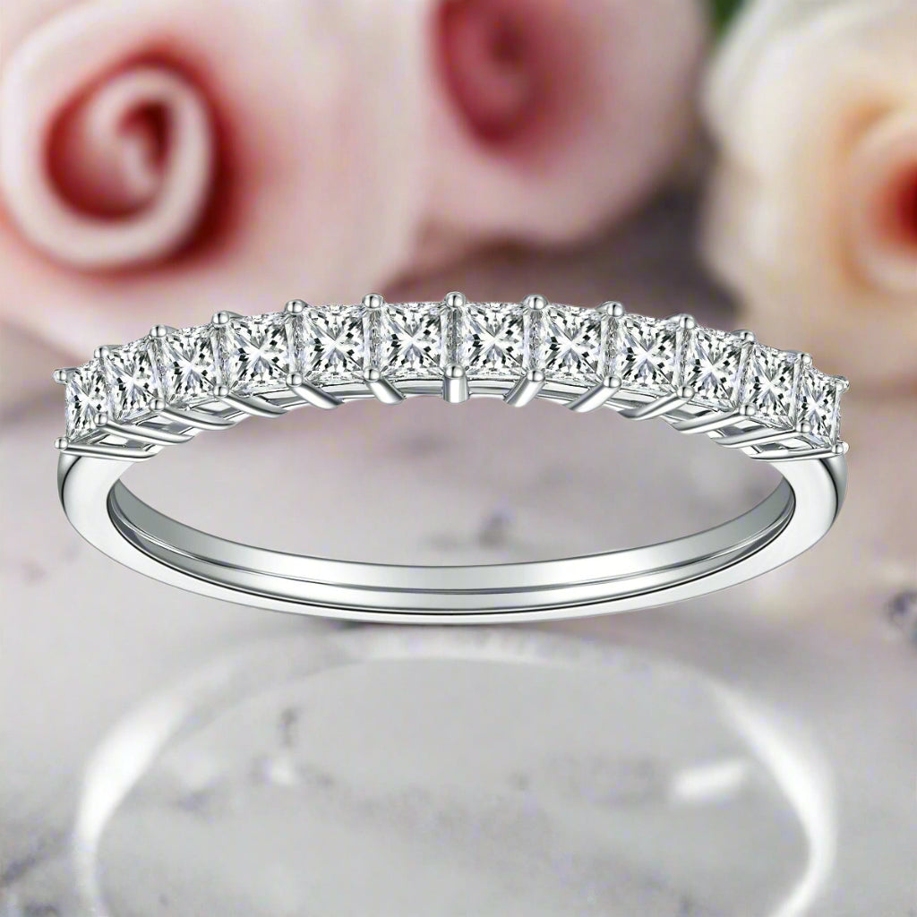 1ct Princess Cut Diamond Half Eternity Wedding Band-Black Diamonds New York