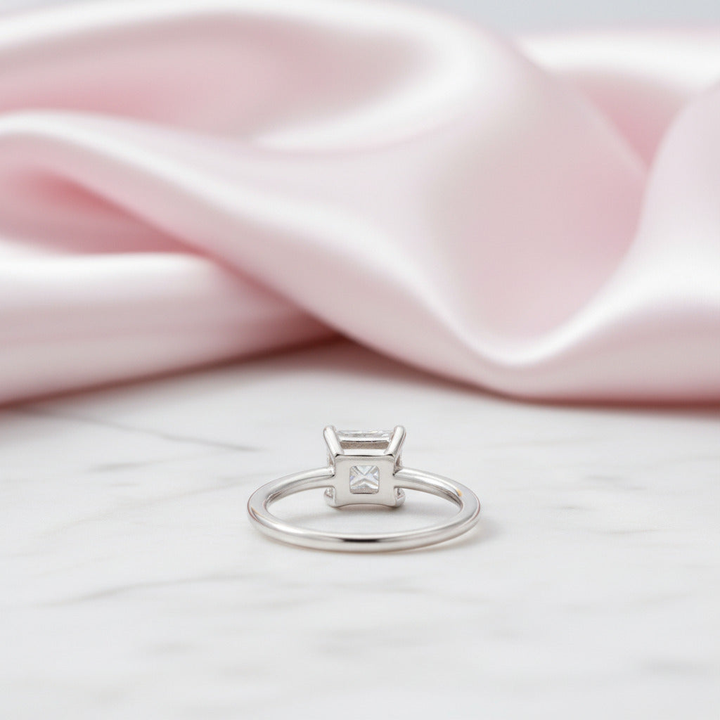 1.0 Ct Princess Cut Diamond Option Solitaire Engagement Ring-Black Diamonds New York