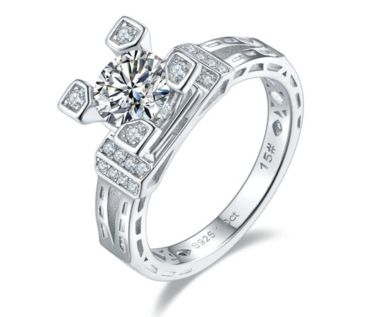 1ct Round & Baguette Diamond Engagement-Black Diamonds New York