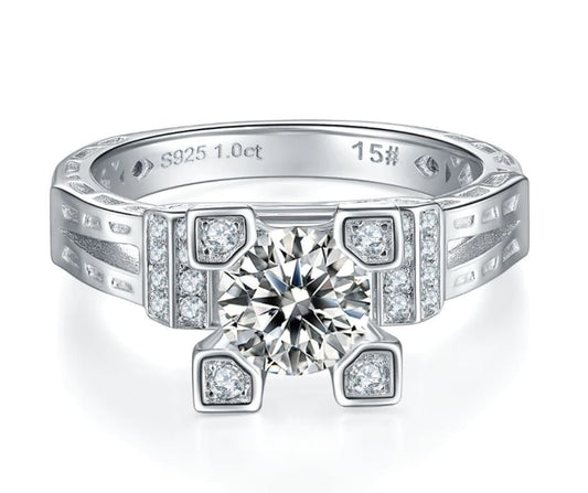 1ct Round & Baguette Diamond Engagement-Black Diamonds New York