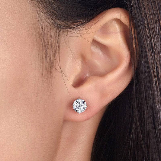 1ct Round Cut Created Diamond Stud Earrings - Black Diamonds New York