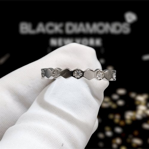 1ct Round Cut D Color Moissanite Honeycomb Shape Wedding Band - Black Diamonds New York