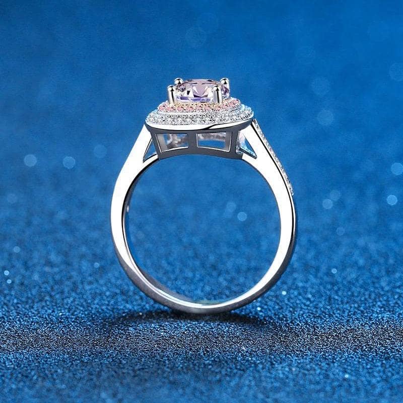 1ct Round Cut Diamond Double Halo Engagement Ring-Black Diamonds New York