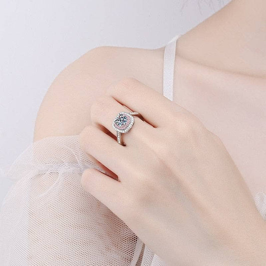 1ct Round Cut Diamond Double Halo Engagement Ring-Black Diamonds New York