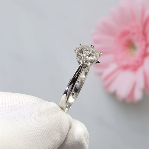 1ct Round Cut Moissanite Snowflake Engagement Ring - Black Diamonds New York