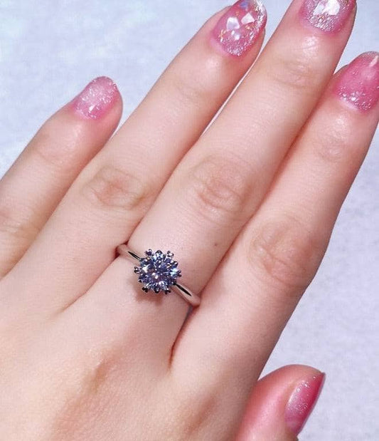 1ct Round Cut Diamond Snowflake Engagement Ring-Black Diamonds New York