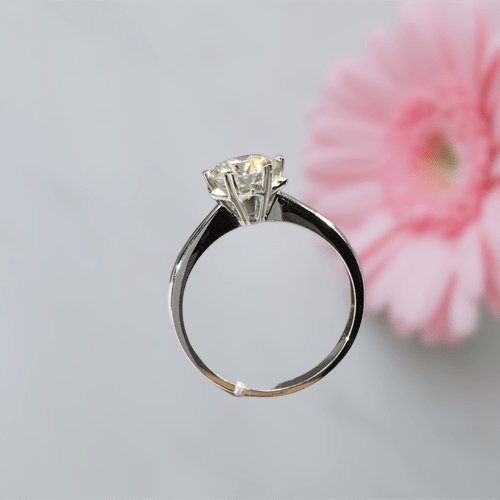 1ct Round Cut Moissanite Snowflake Engagement Ring - Black Diamonds New York