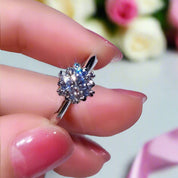 1ct Round Cut Diamond Snowflake Engagement Ring-Black Diamonds New York