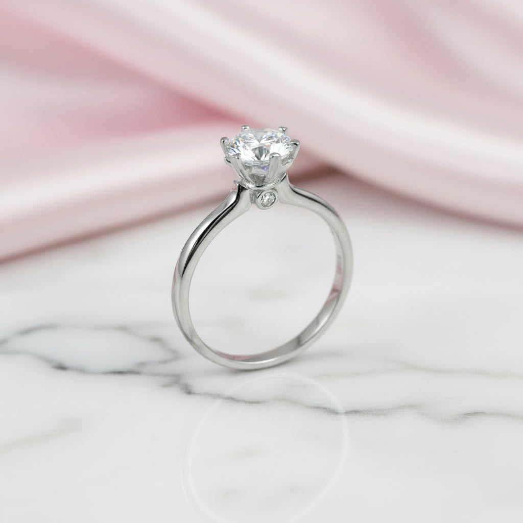 1ct Round Cut Diamond Option Snowflake Engagement Ring-Black Diamonds New York