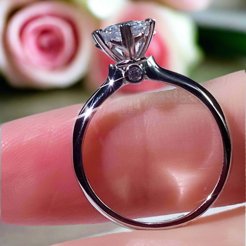 1ct Round Cut Diamond Snowflake Engagement Ring-Black Diamonds New York