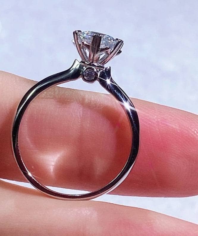 1ct Round Cut Moissanite Snowflake Engagement Ring-Black Diamonds New York
