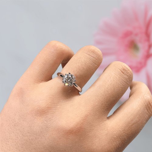 1ct Round Cut Diamond Snowflake Engagement Ring-Black Diamonds New York