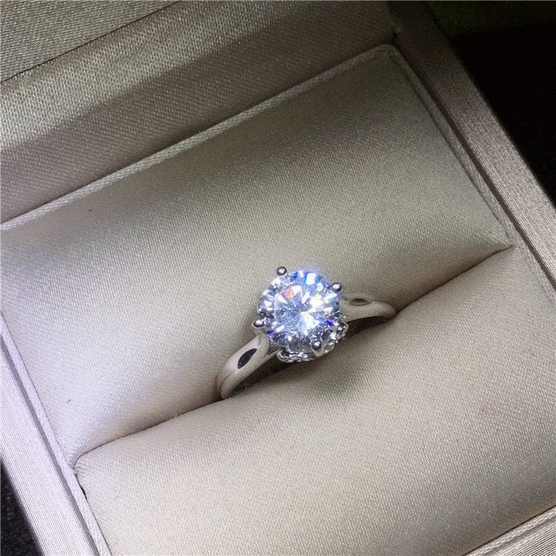 1.0 Ct Round Cut VVS1 Diamond Option Engagement Ring-Black Diamonds New York